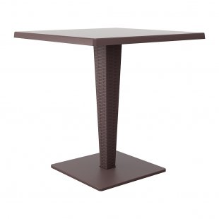 Plastic wicker table Riva dark