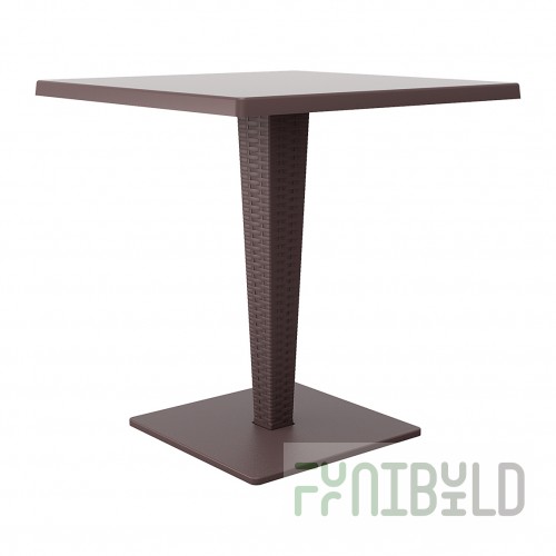 Plastic wicker table Riva dark