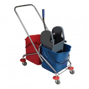 Two-bucket metal trolley 2x23 L with wringer, TU-9.3