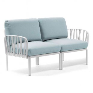 Plastic sofa with cushions Komodo 2, white/ice