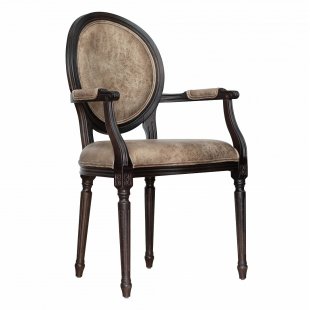 Voltaire chair with armrests, wenge, eco-leather