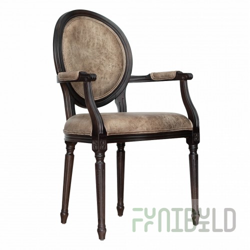 Voltaire chair with armrests, wenge, eco-leather