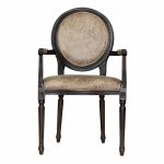 Voltaire chair with armrests, wenge, eco-leather