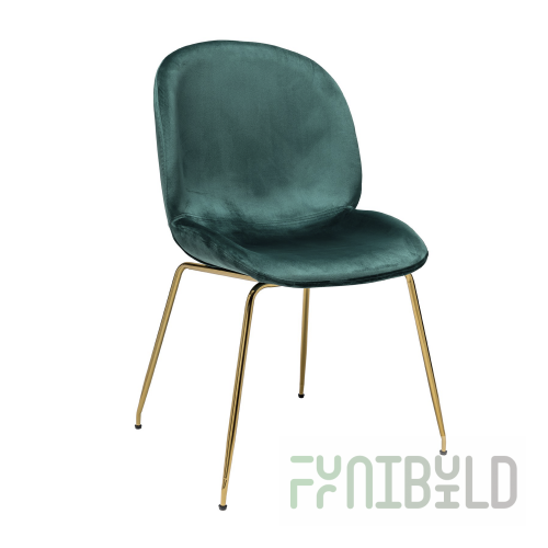 Turin chair, emerald velvet, golden legs