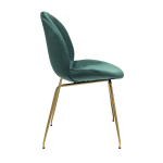 Turin chair, emerald velvet, golden legs