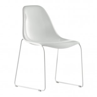 Plastic chair on runners DayDream, white