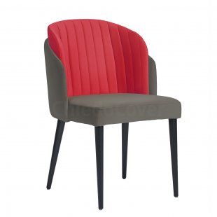 Half-chair Lily, dark gray - red