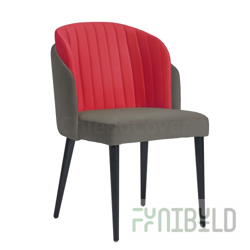 Half-chair Lily, dark gray - red