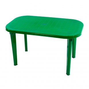 Plastic table, oval green