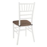 Chiavari chair white, wooden - with brown cushion