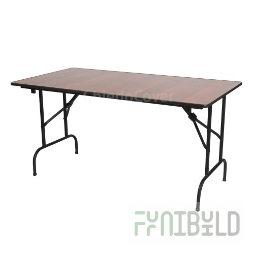 Table Lider 1, 1500x900mm, moisture-resistant laminated chipboard, walnut, black frame