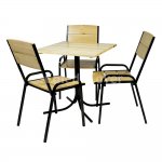 Table Lider 21, outdoor, made of slats, square