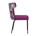 Half armchair Augusta purple, combined, metal legs