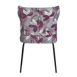 Half armchair Augusta purple, combined, metal legs