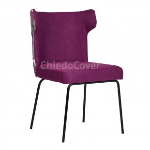 Half armchair Augusta purple, combined, metal legs