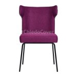 Half armchair Augusta purple, combined, metal legs
