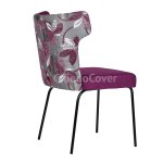 Half armchair Augusta purple, combined, metal legs