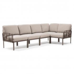 Plastic sofa with cushions Komodo 5 tortora/ panama