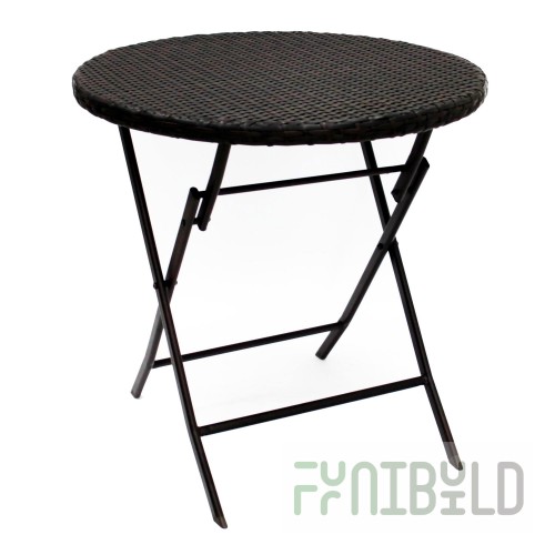 Folding table, rattan