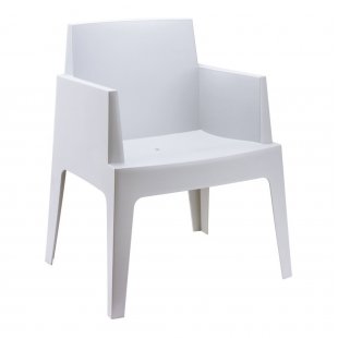 Plastic armchair Box, white