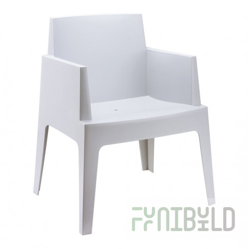Plastic armchair Box, white