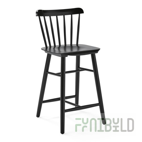 Tucker Bar Stool, Black Wooden