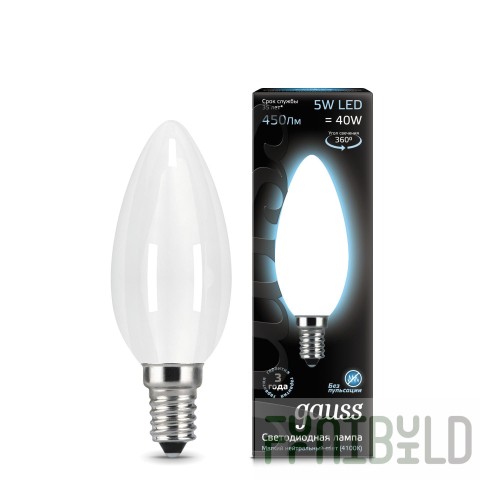 Lamp (LED) LED Gauss 5W 4100K Filament Candle