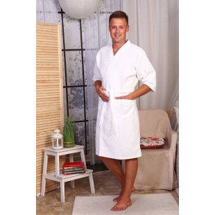Waffle robe for men