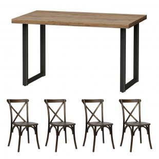 Dining set Loft-2 Table + 4 Crossbacks