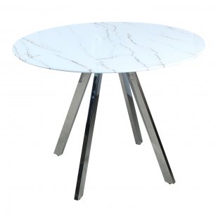 Dining table Houston white/glass