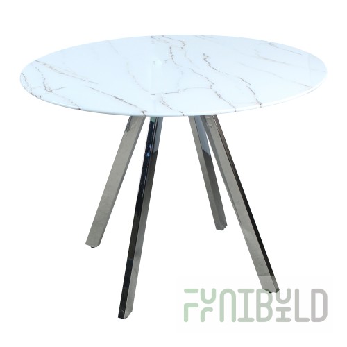 Dining table Houston white/glass