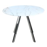 Dining table Houston white/glass