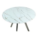 Dining table Houston white/glass