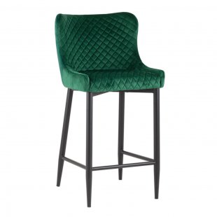 Half-bar stool Stitch emerald velour