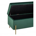 Tudor bench with drawer velour green