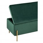 Tudor bench with drawer velour green
