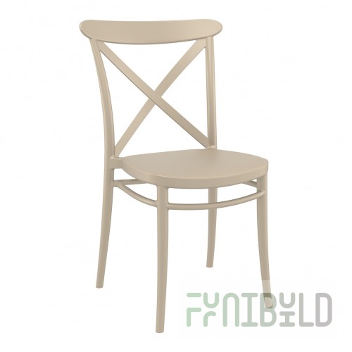 Chair plastic Cross, beige