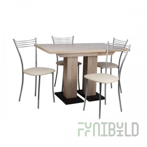 Table Bergen + 6 chairs Chloe