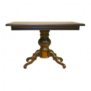 Rectangular table on a large carved support