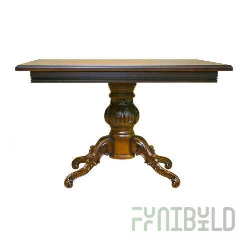 Rectangular table on a large carved support