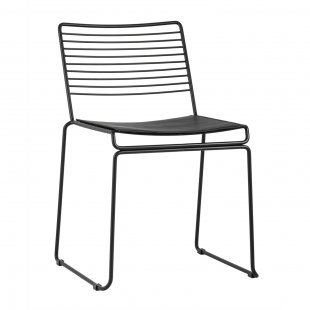 Dining chair Danny black with black cushion