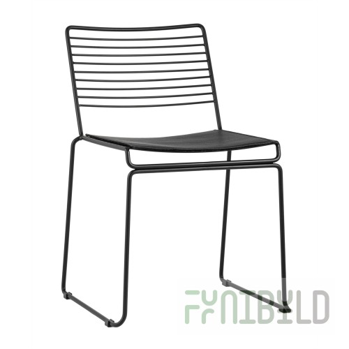 Dining chair Danny black with black cushion