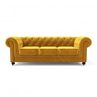 Chesterfield Lux ​​sofa three-seater yellow