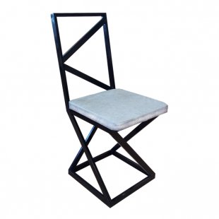 Loft chair, black frame, grey eco-leather