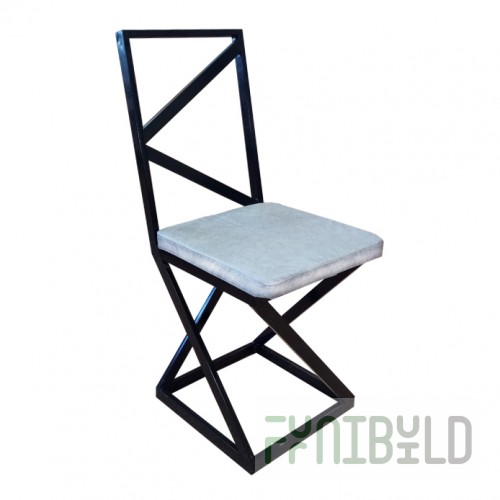 Loft chair, black frame, grey eco-leather