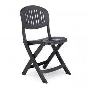 Plastic folding chair Capri, anthracite