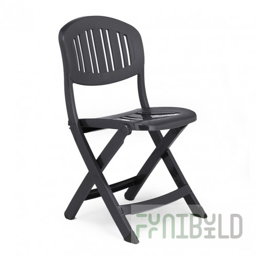 Plastic folding chair Capri, anthracite