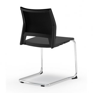 Gaius plastic chair on runners, with mesh