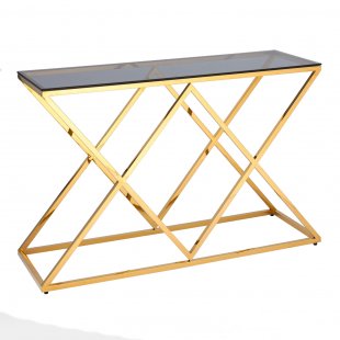 Console table Insignia 120 x 40 gold, smoke glass