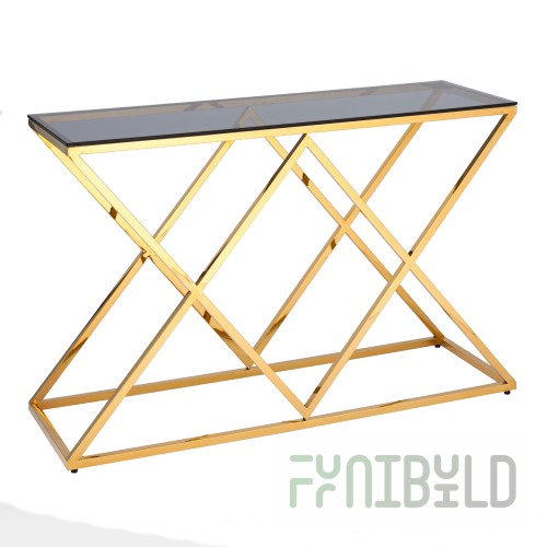 Console table Insignia 120 x 40 gold, smoke glass